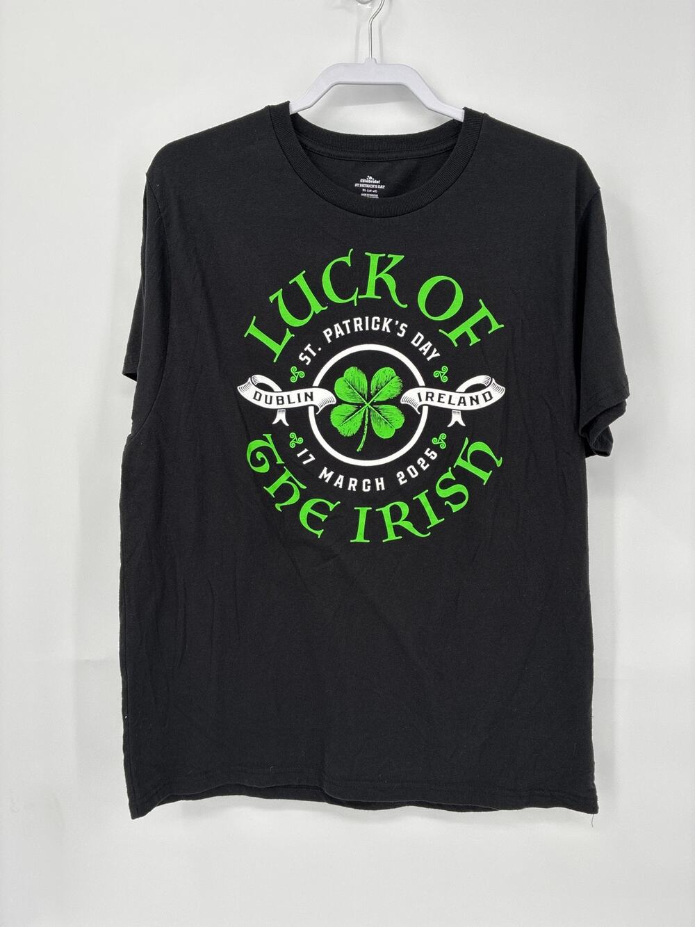 St. Patrick's Day Luck of the Irish Dublin Ireland Black t-shirt XL